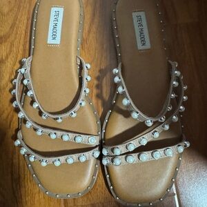 Steve Madden Brown Studded Women's Sandals